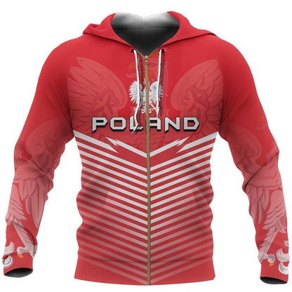 Poland Flag Hoodie - Energy Style NVD1227 !-Apparel-Dung Van-Zipped Hoodie-S-Vibe Cosy™