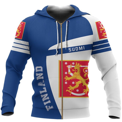 Finland Sport Hoodie - Premium Style NVD1252-Apparel-Dung Van-Zipped Hoodie-S-Vibe Cosy™