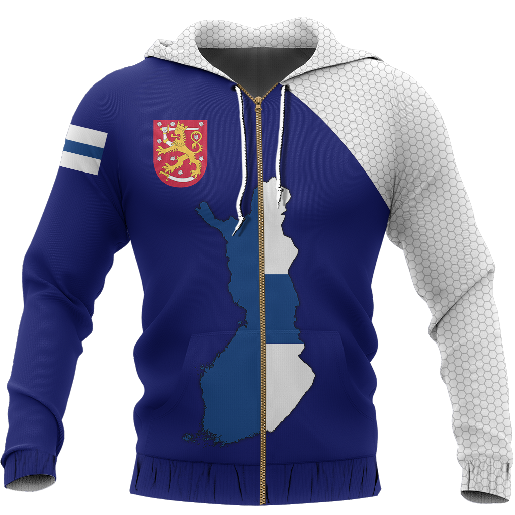 Finland Map Special Pullover Hoodie NVD1261-Apparel-Dung Van-Zipped Hoodie-S-Vibe Cosy™