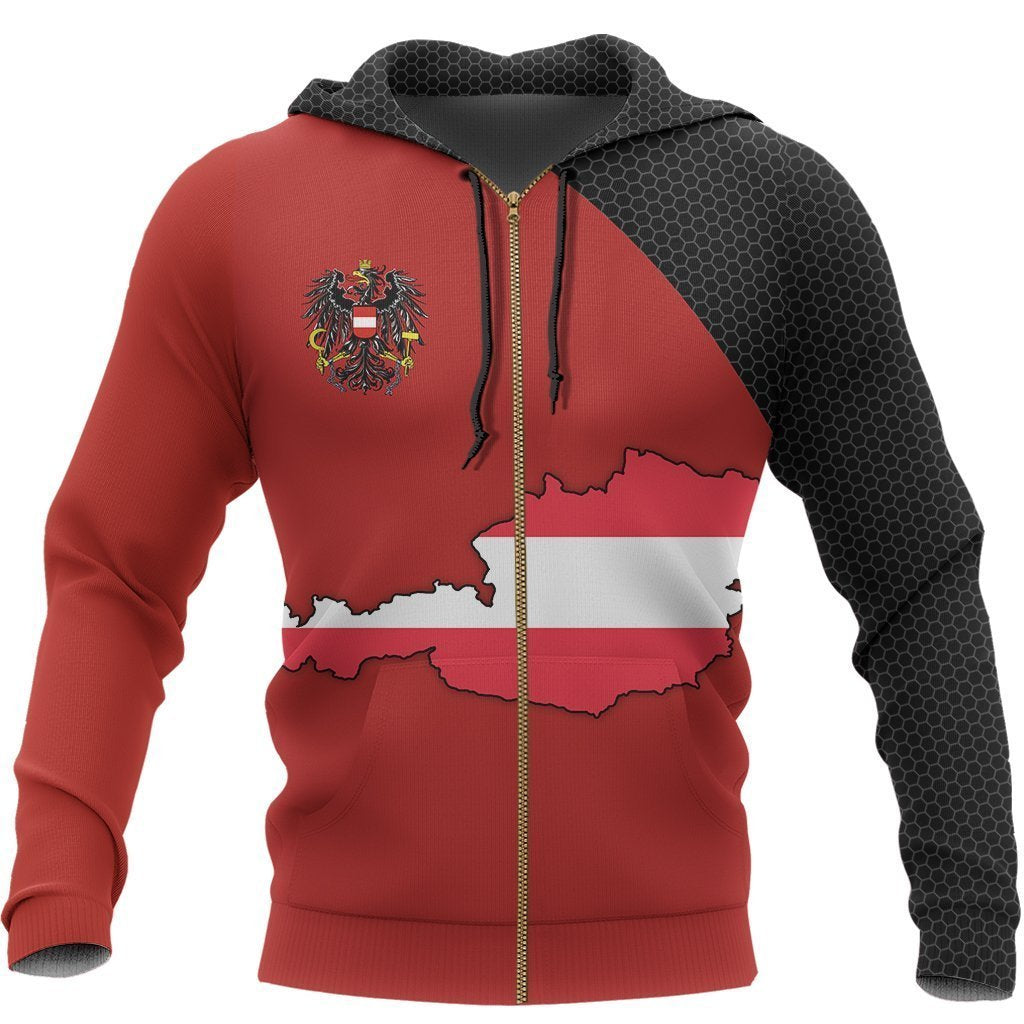 Austria Map Special Pullover Hoodie NVD1268-Apparel-Dung Van-Zipped Hoodie-S-Vibe Cosy™
