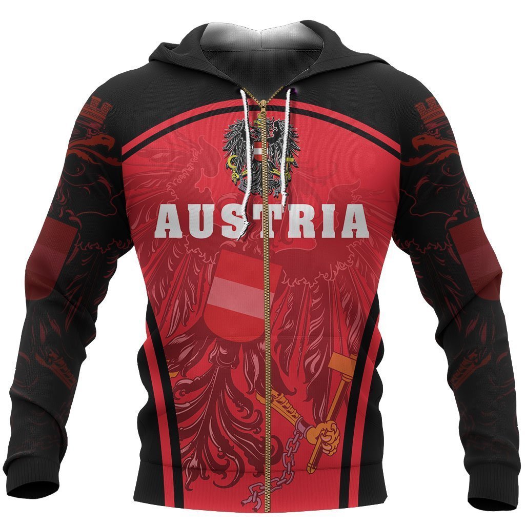 Austria Hoodie - Sport Style NVD1271-Apparel-Dung Van-Zipped Hoodie-S-Vibe Cosy™