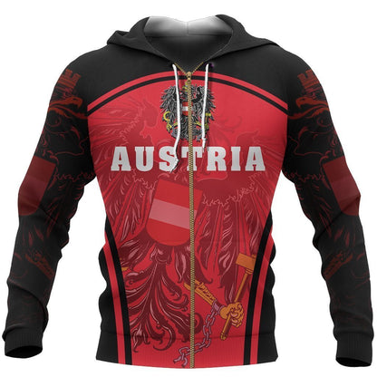 Austria Hoodie - Sport Style NVD1271-Apparel-Dung Van-Zipped Hoodie-S-Vibe Cosy™
