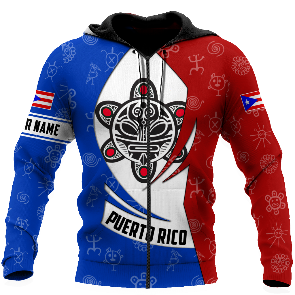 Customize Name Taino Tattoo Puerto Rico 3D All Over Printed Unisex Shirts