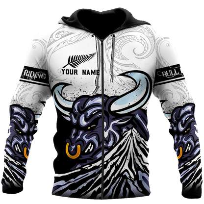 Personalized Name Bull Riding 3D All Over Printed Unisex Shirts Maori Pattern