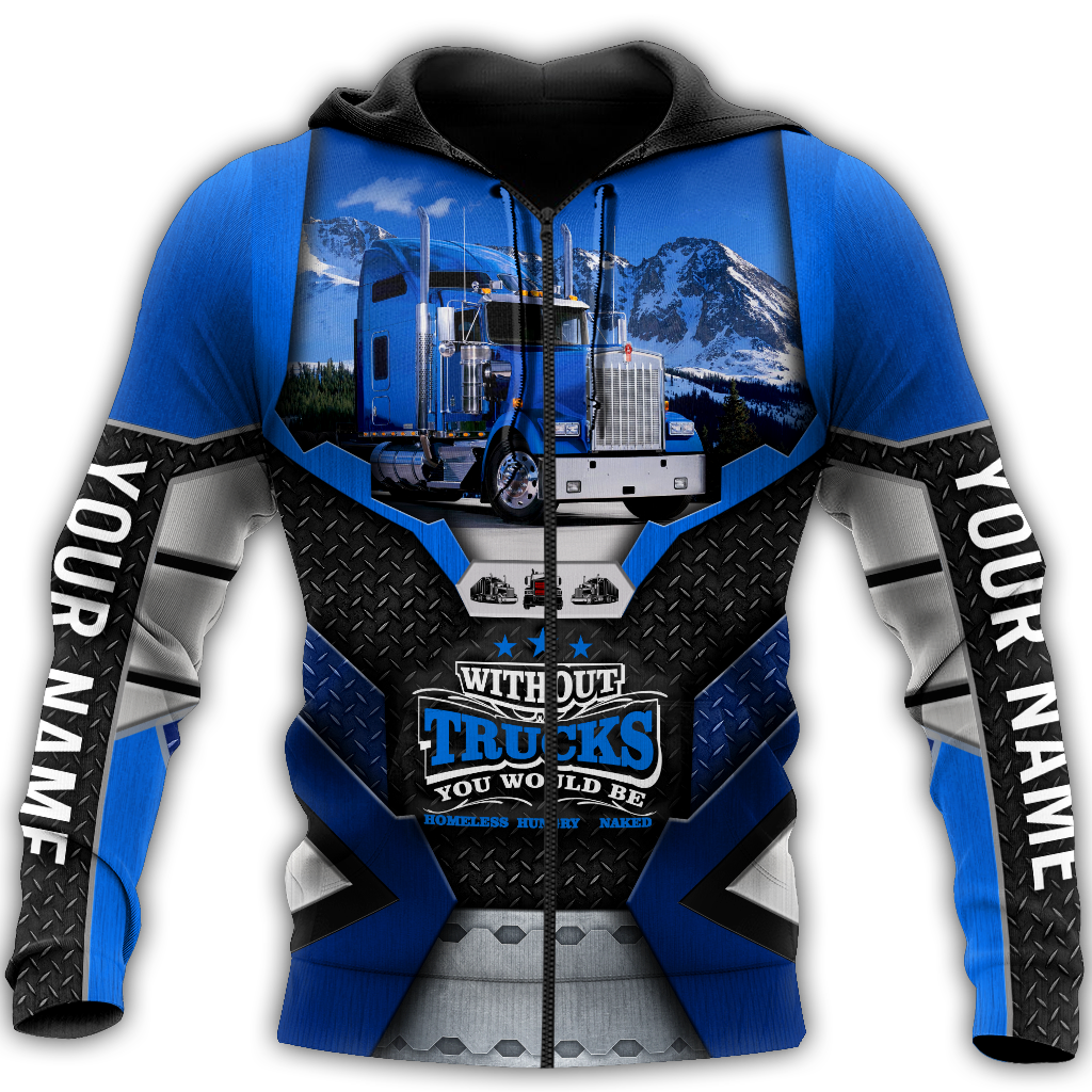 Premium Customized Name 3D All Over Printed Unisex Shirt For Trucker