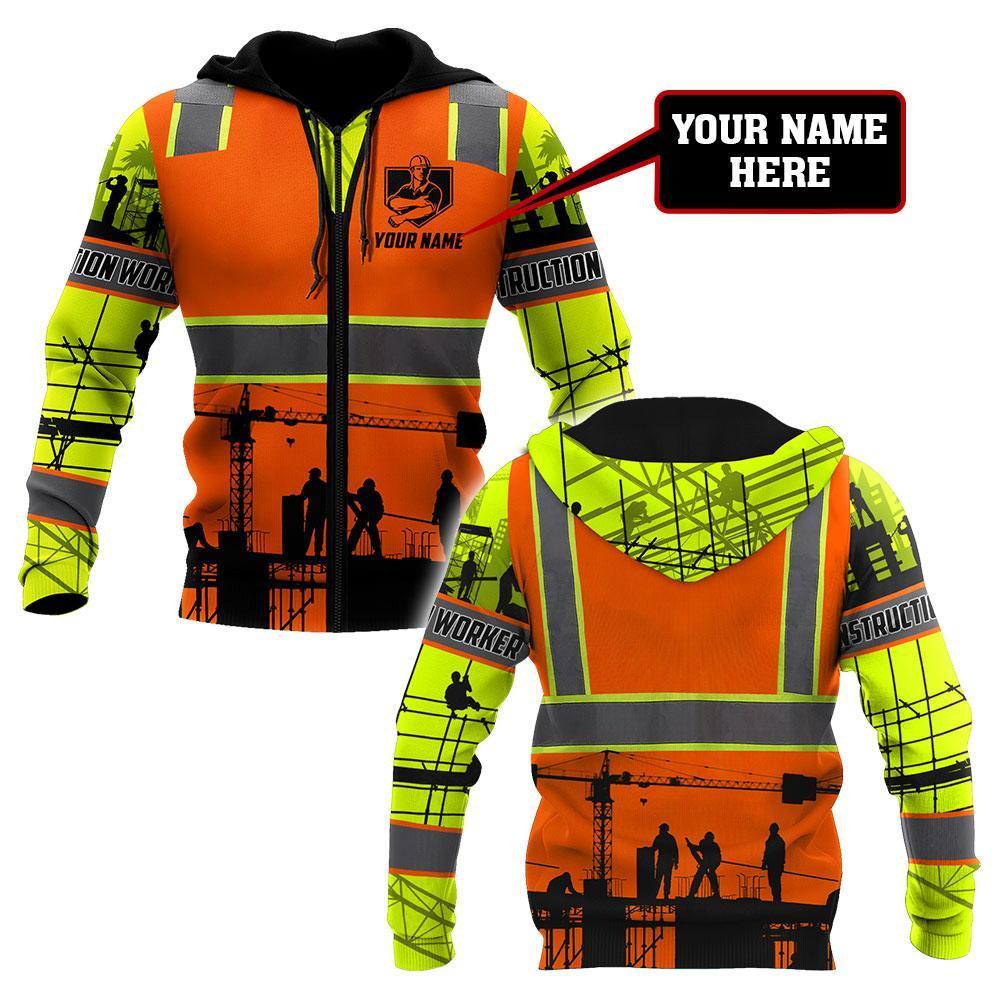 Construction Worker Safety Custom name 3D Printed Shirts