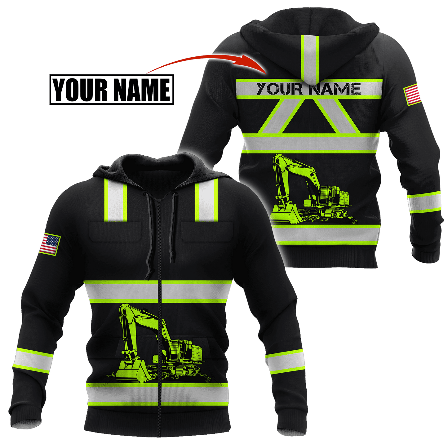 Custom Name XT Excavator 3D Printed Shirts