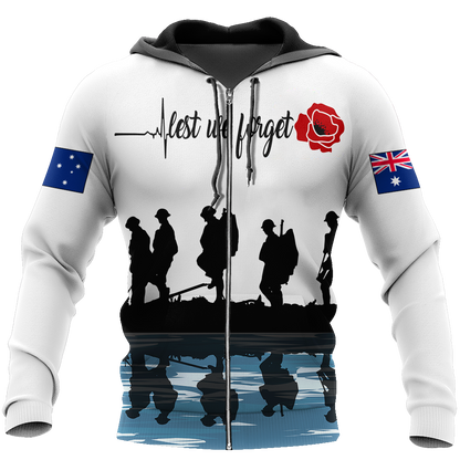 Lest we forget Honor the fallen AU Veteran 3D print shirts