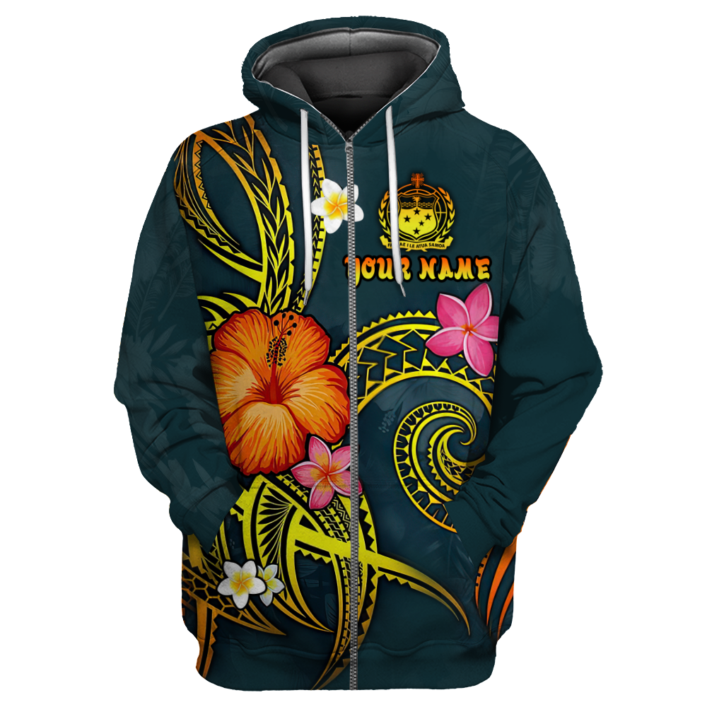 Polynesian Hawaii Personalized Name 3D Unisex Hoodie