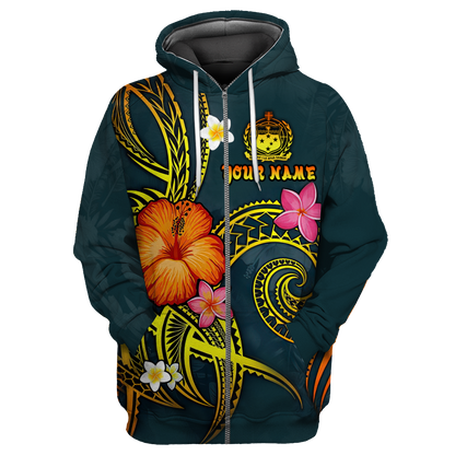 Polynesian Hawaii Personalized Name 3D Unisex Hoodie