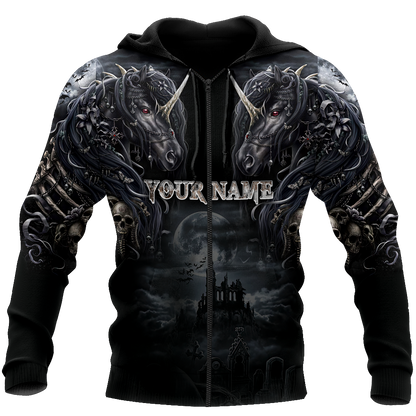 Customize Name Tattoo Skull Horse Hoodie For Men And Women NTN15032106
