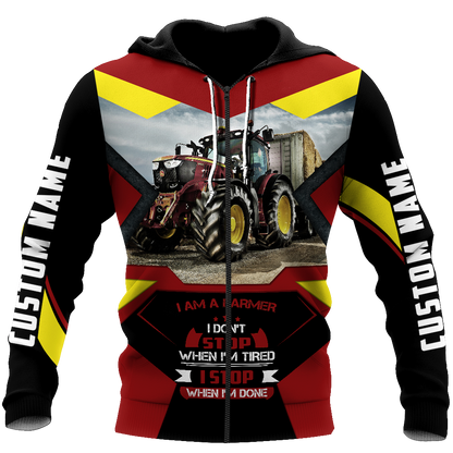 3D All Over Printed Tractor red  Unisex Shirts Custom Name XT PD04022101-S1