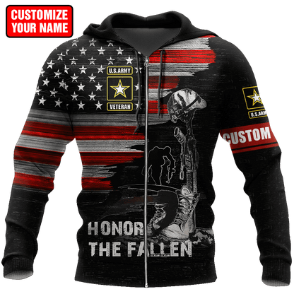 Honor the Fallen US Veteran Personalized Name 3D All Over Printed Hoodie DD26052104