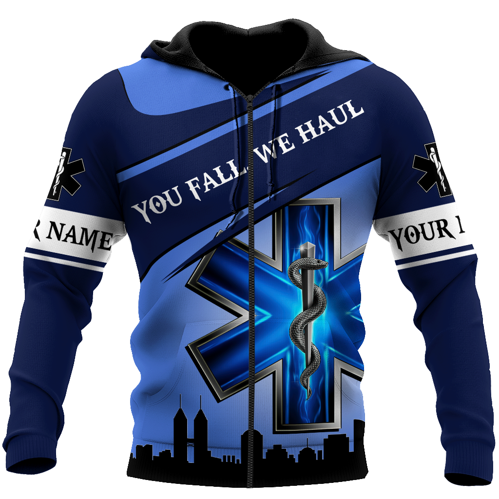 Premium Customized Name 3D All Over Printed Unisex Shirts For EMS Worker