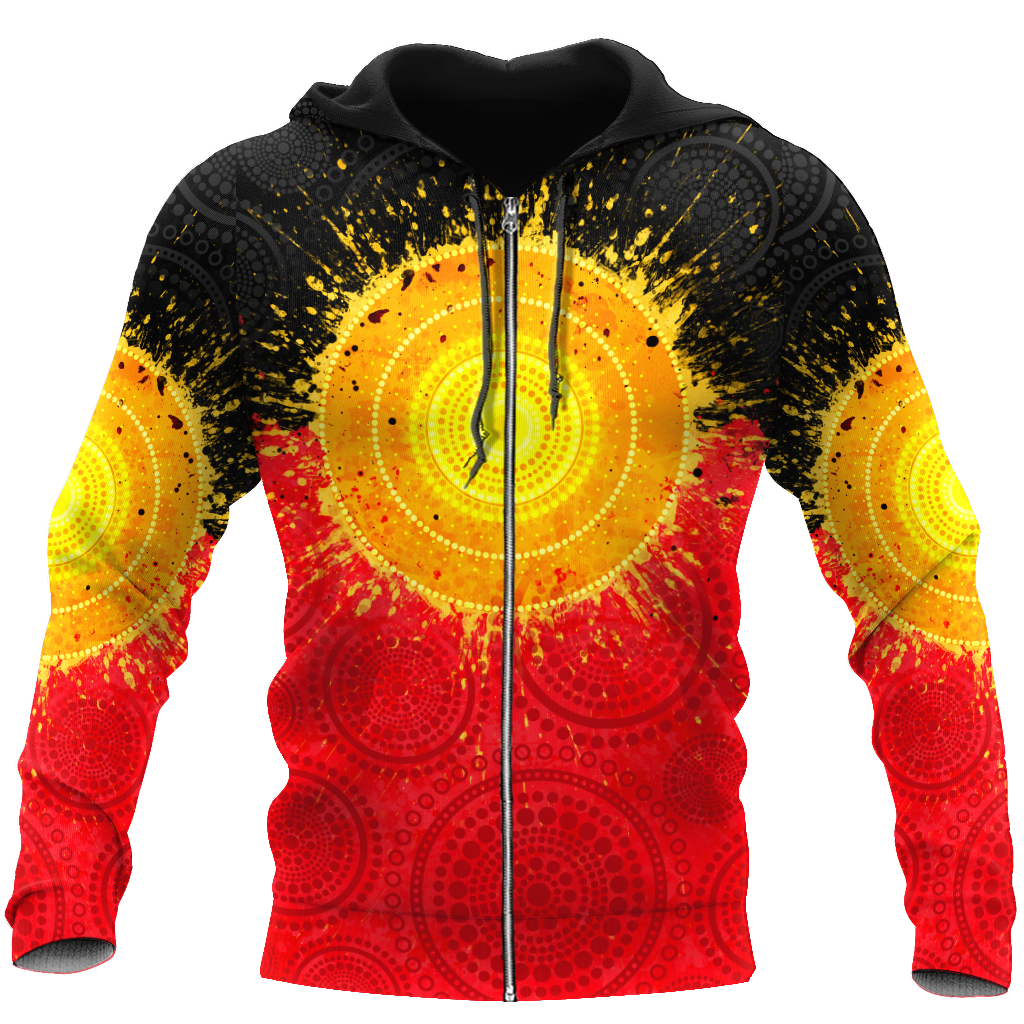 Aboriginal Flag Indigenous Sun Painting Art 3D design Polo shirts