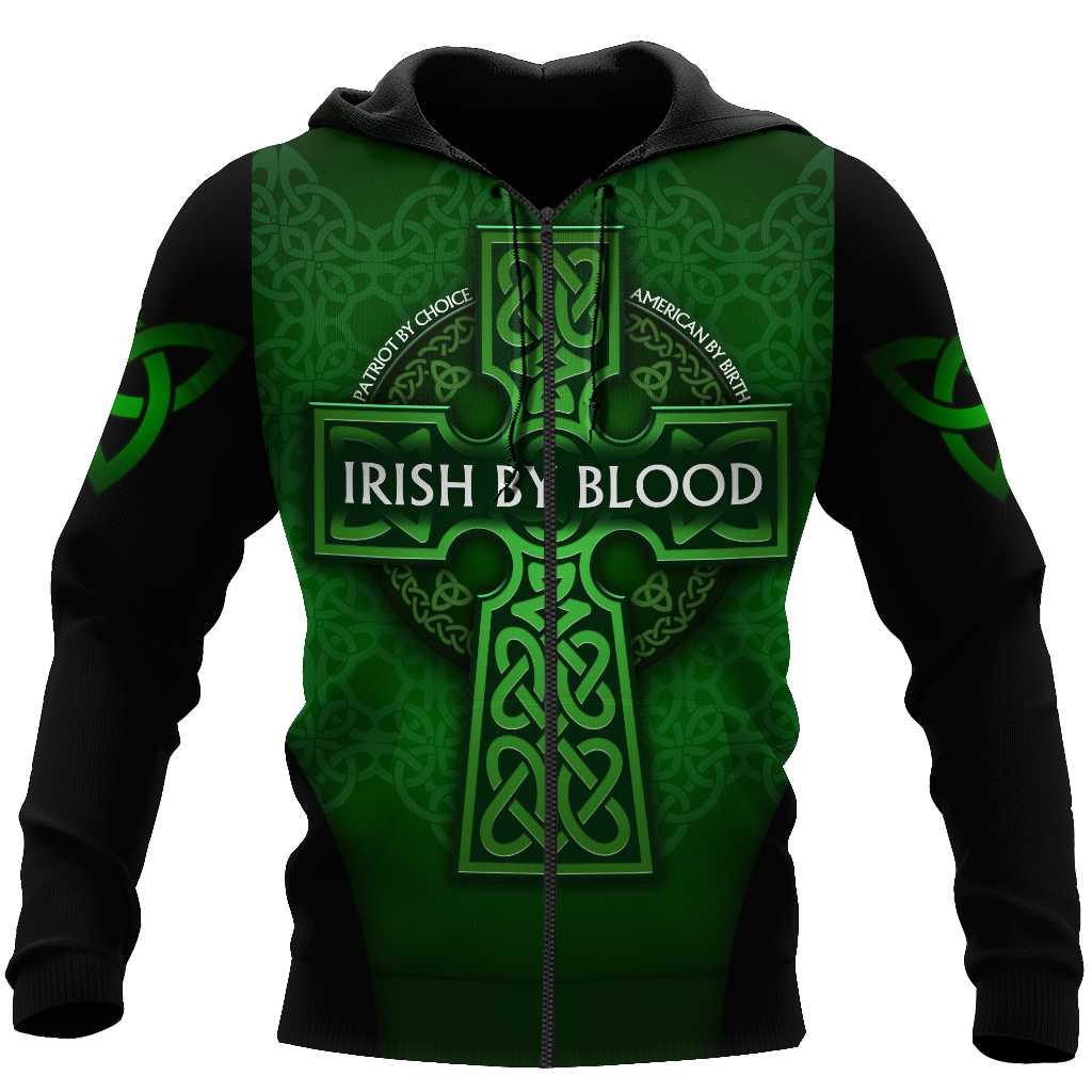 Premium Unisex Hoodie Irish St.Patrick Day Irish By Blood ML