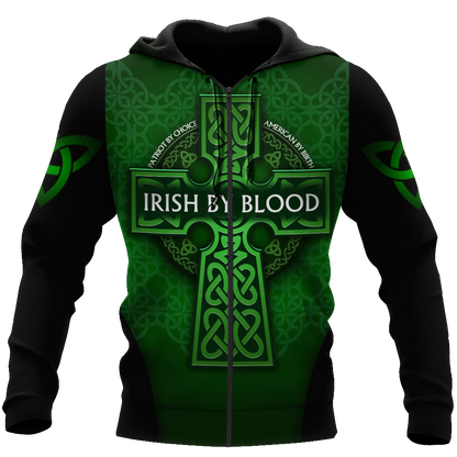 Premium Unisex Hoodie Irish St.Patrick Day Irish By Blood ML