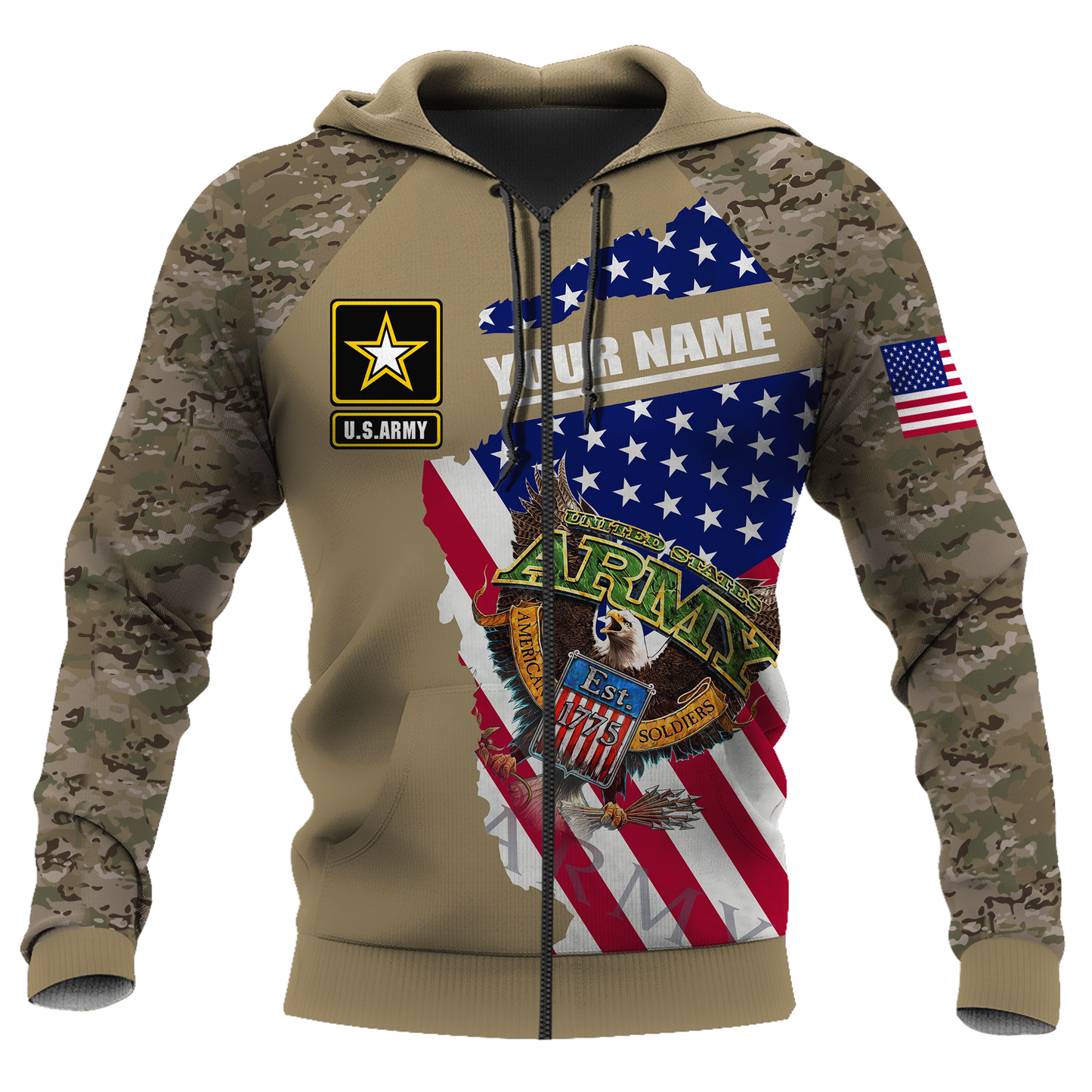 Custom name US Army Veteran Brothers in arms 3D print shirts