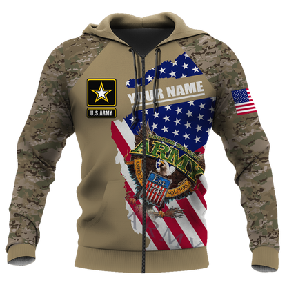 Custom name US Army Veteran Brothers in arms 3D print shirts