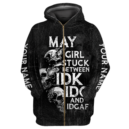 Customize Name May Girl Skull Hoodie For Men And Women TNA26042101