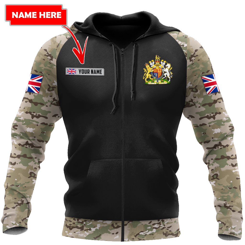 Personalized Name XT Bristish Veteran Coat of Arms 3D Printed Shirts TNA01042105