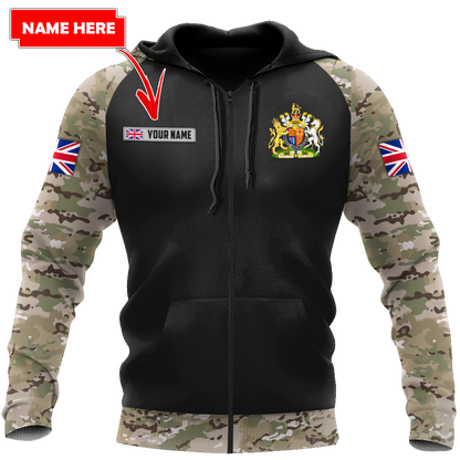 Personalized Name XT Bristish Veteran Coat of Arms 3D Printed Shirts TNA01042105