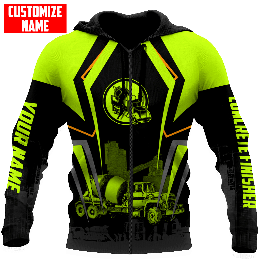 Concrete Mixer Green Customized name Concrete Finisher 3D Printed Shirts