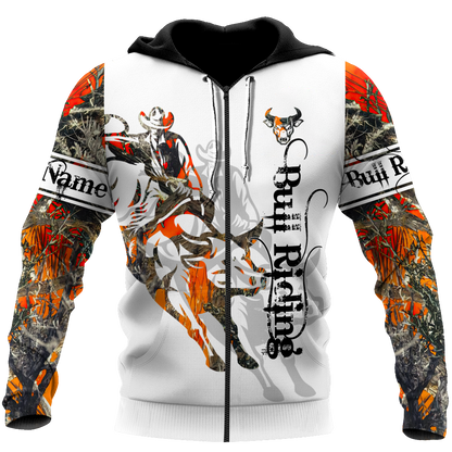 Personalized Name Bull Riding 3D All Over Printed Unisex Shirts Tattoo Ver 3