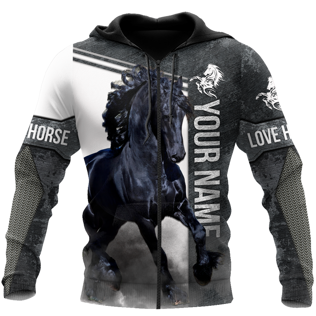 Personalized Friesian Horse 3D All Over Printed Unisex Shirts