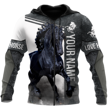 Personalized Friesian Horse 3D All Over Printed Unisex Shirts