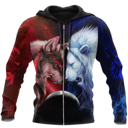 Wolf and Lion 3D All Over Printed Shirts For Men and Women