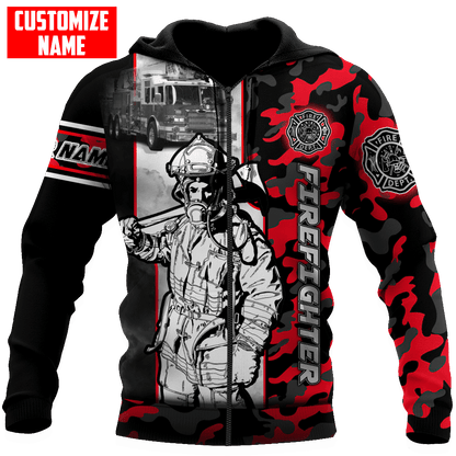 Customize Name Firefighter 3D All Over Printed Unisex Shirts