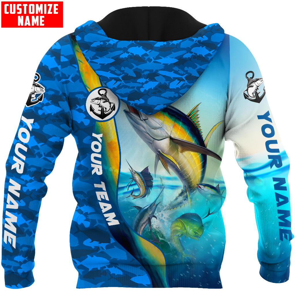 Custom name Tuna fishing Team Billfish 3D Design Printed Shirts