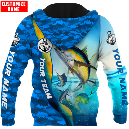 Custom name Tuna fishing Team Billfish 3D Design Printed Shirts