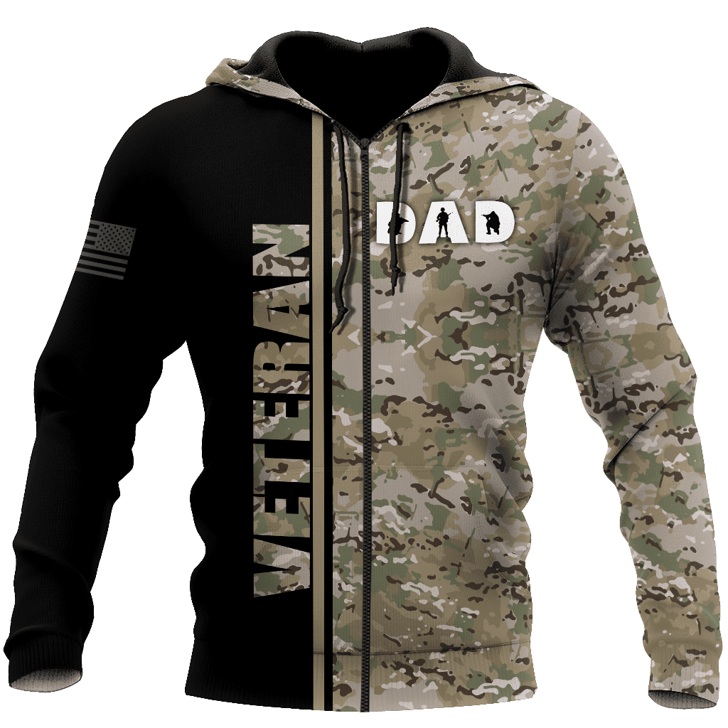 US Veteran Dad Camo 3d printed shirts Proud Military HHT21052104