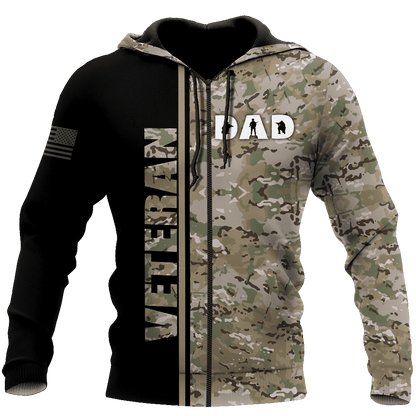 US Veteran Dad Camo 3d printed shirts Proud Military HHT21052104