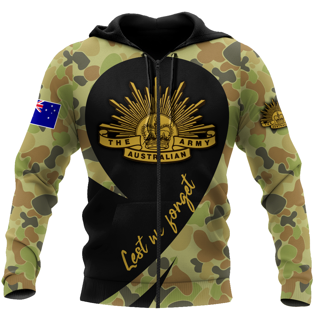 Anzac Day Lest We Forget Australian Army Camo 3D Printed Unisex Shirts TN