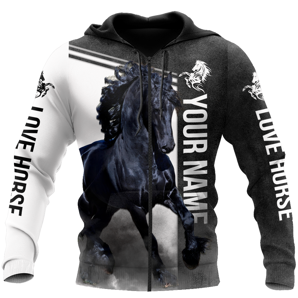 Personalized Friesian Horse 3D All Over Printed Unisex Shirts