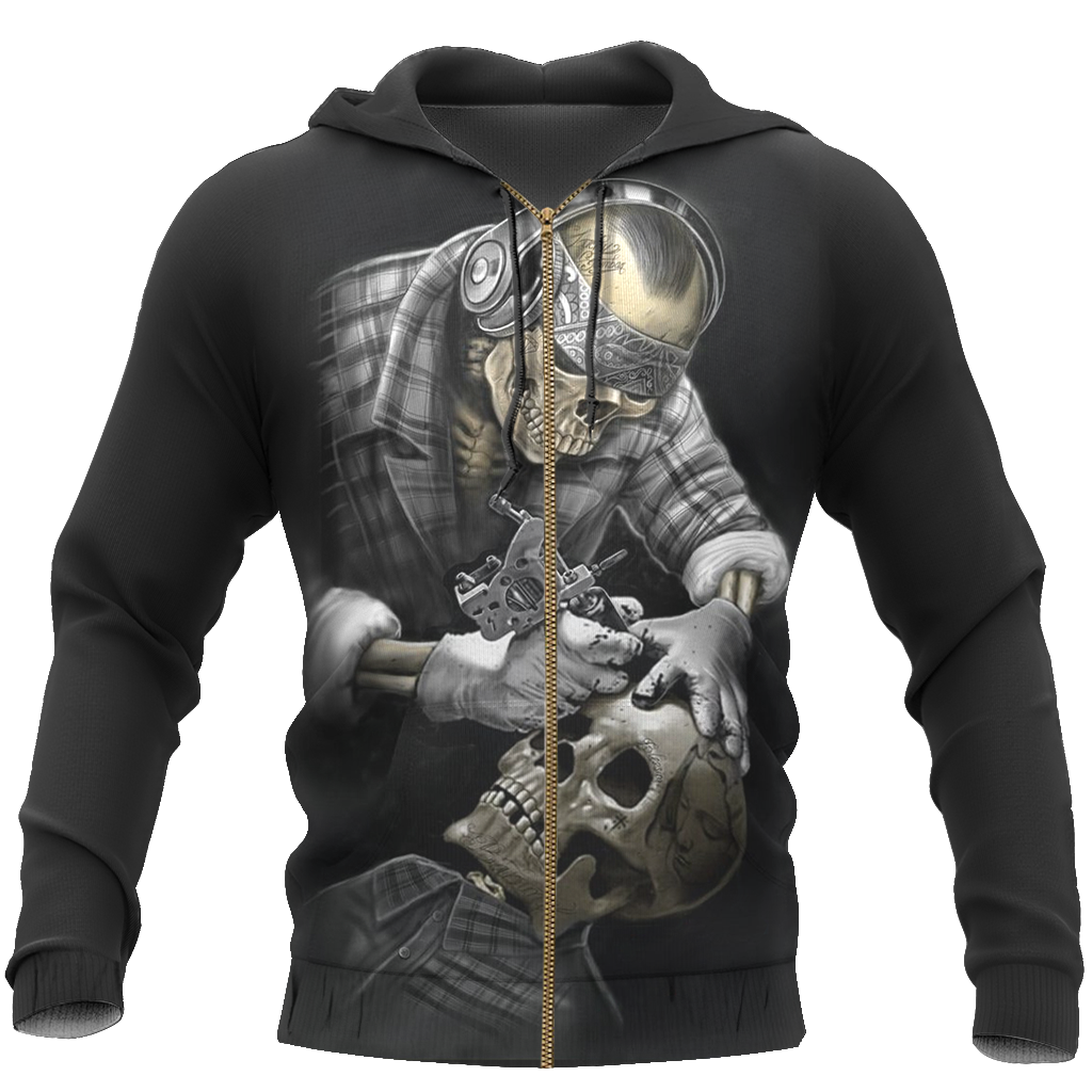 Tattoo Is My Life And Skull Is My Love PL213-Apparel-PL8386-Zipped Hoodie-S-Vibe Cosy™