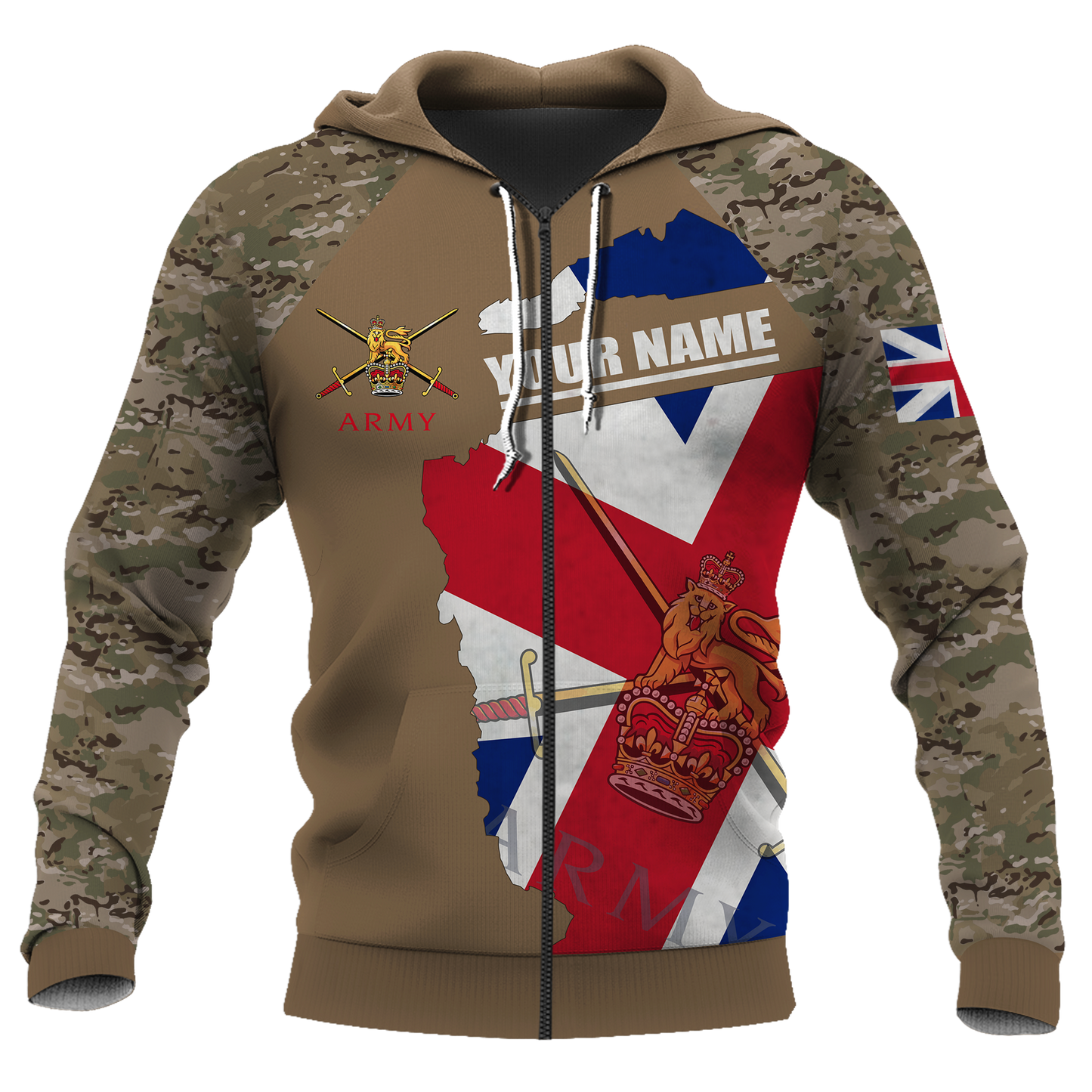 Custom name British Army Brothers in arms UK Veteran 3D print shirts