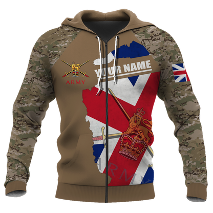 Custom name British Army Brothers in arms UK Veteran 3D print shirts