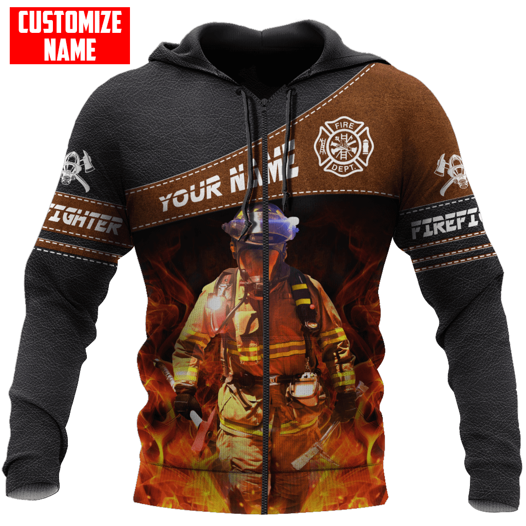 Customized Name Firefighter 3D All Over Printed Unisex Shirts