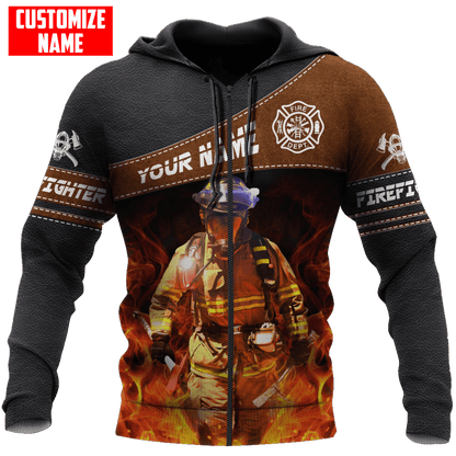 Customized Name Firefighter 3D All Over Printed Unisex Shirts