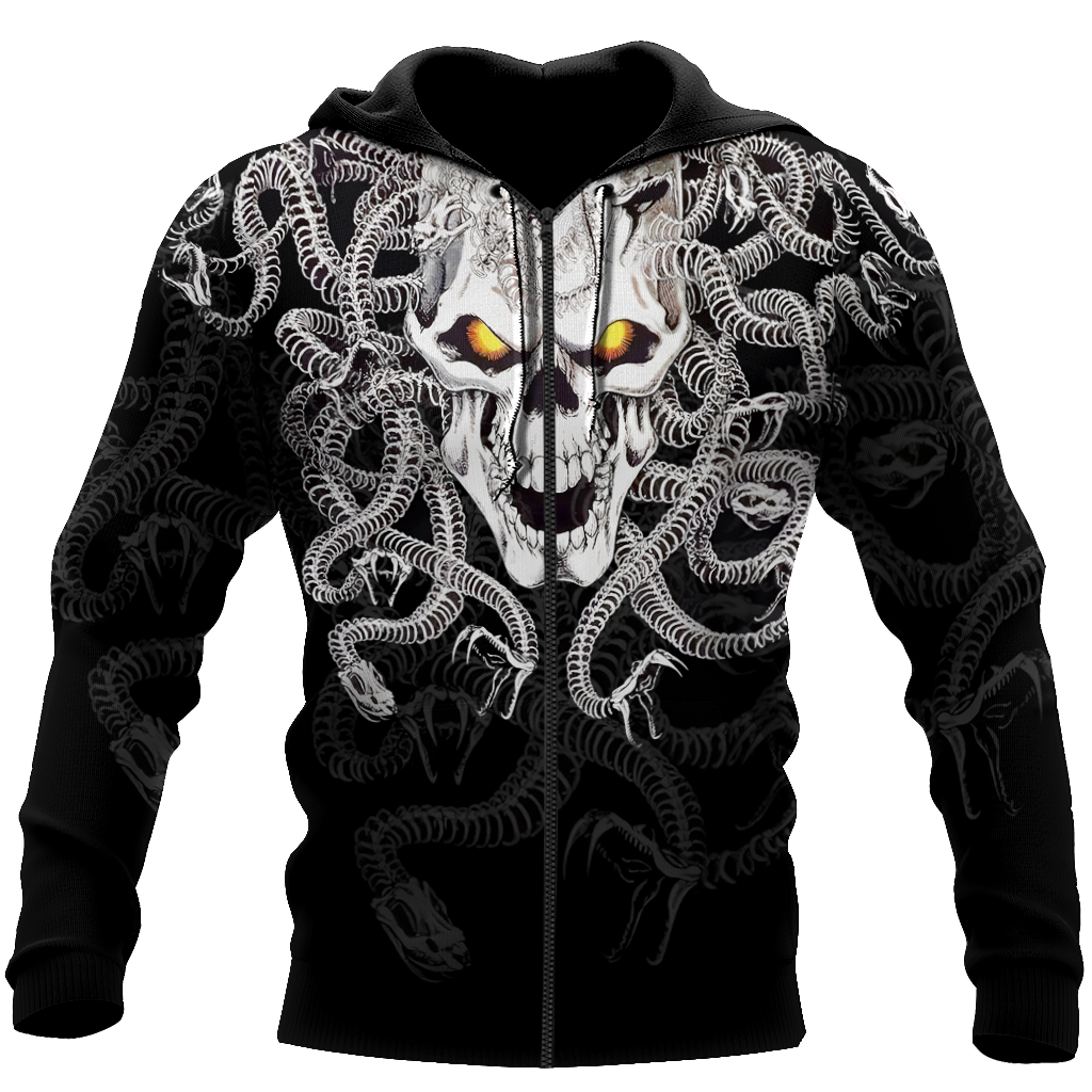 Customize Name Snake Skull Hoodie For Men And Women SN27032101