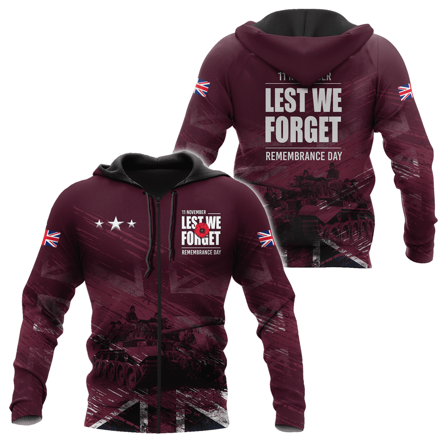 Remembrance Day Lest We Forget 3D All Over Printed Unisex Shirts