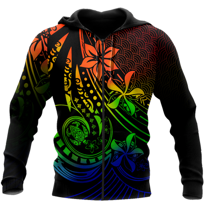 Amazing Polynesian Tattoo And Frangipani Flower Unisex Deluxe Hoodie ML