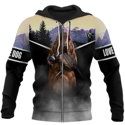 Pheasant Setter Hunting 3D All Over Printed Shirts For Men And Women JJ080203-Apparel-MP-Zipped Hoodie-S-Vibe Cosy™
