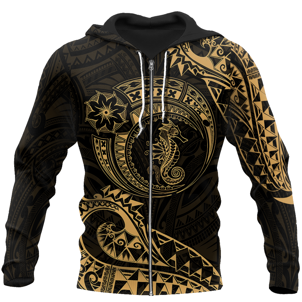Seahorse Polynesian 3d all over printed shirt and short for man and women JJ200201 PL-Apparel-PL8386-Zipped Hoodie-S-Vibe Cosy™