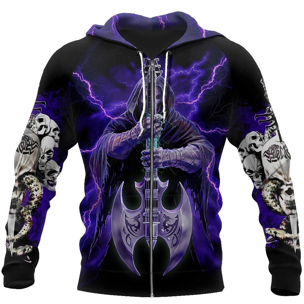 Love Skull And Like Music PL211-Apparel-PL8386-Zipped Hoodie-S-Vibe Cosy™