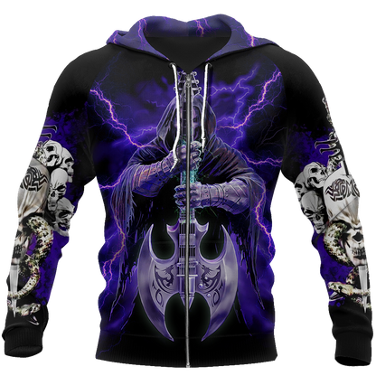 Love Skull And Like Music PL211-Apparel-PL8386-Zipped Hoodie-S-Vibe Cosy™